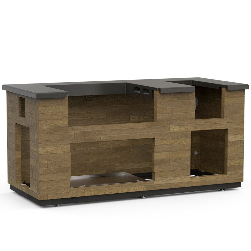 Fire Magic 77" Reclaimed Wood Outdoor Kitchen Island with Side Burner