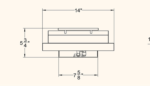 Summerset SB1 Single Side Burner - cutout dimensions diagram