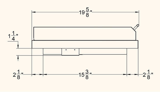 Summerset SB1 Single Side Burner - side dimensions diagram