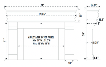 Omega Fireplace Mantel Surround (Cast Stone) 1106.556 GS