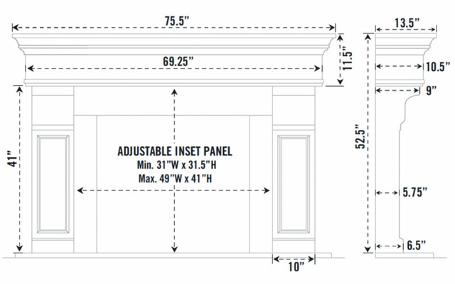 Omega Fireplace Mantel Surround (Cast Stone) 1110.511 GS