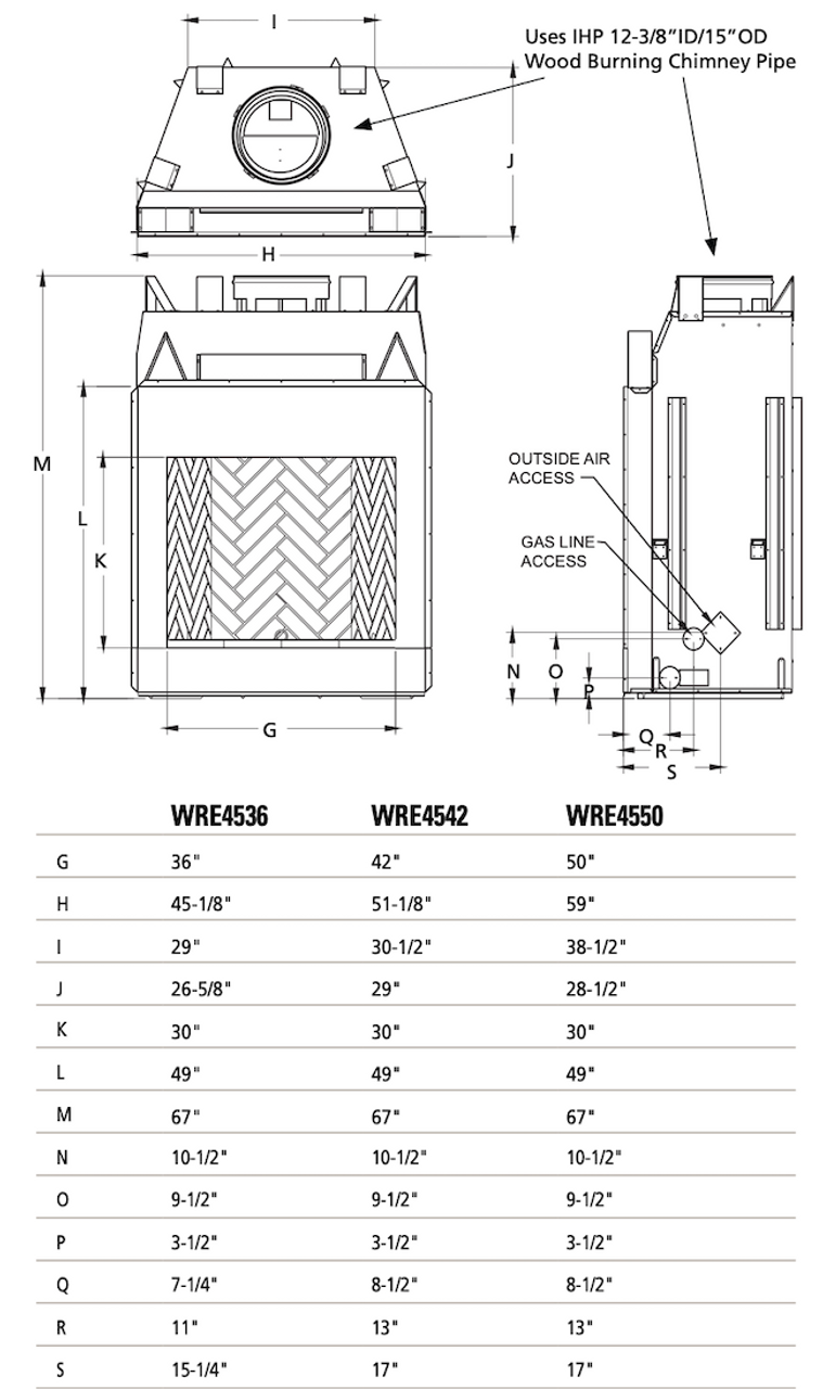 Superior WRE4500 Series 50" Outdoor Wood-Burning Fireplace