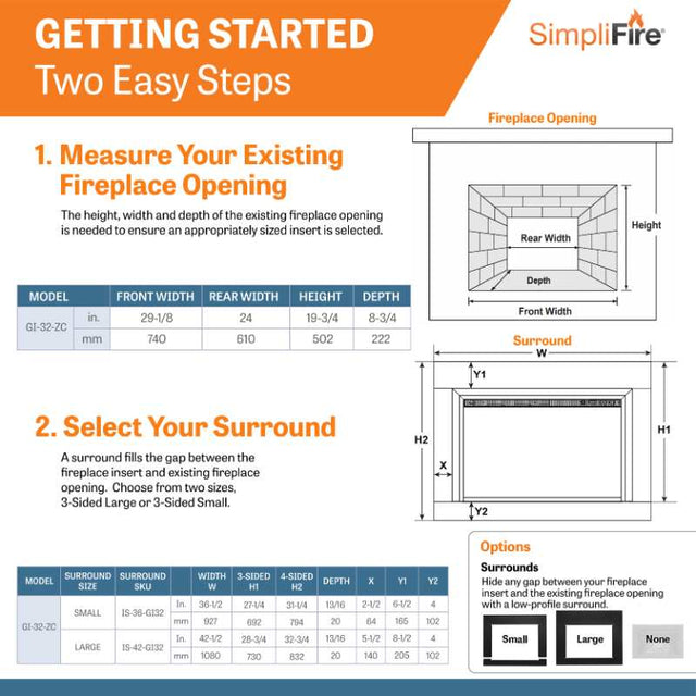 Simplifire 32" Electric Insert | GI-32-ZC