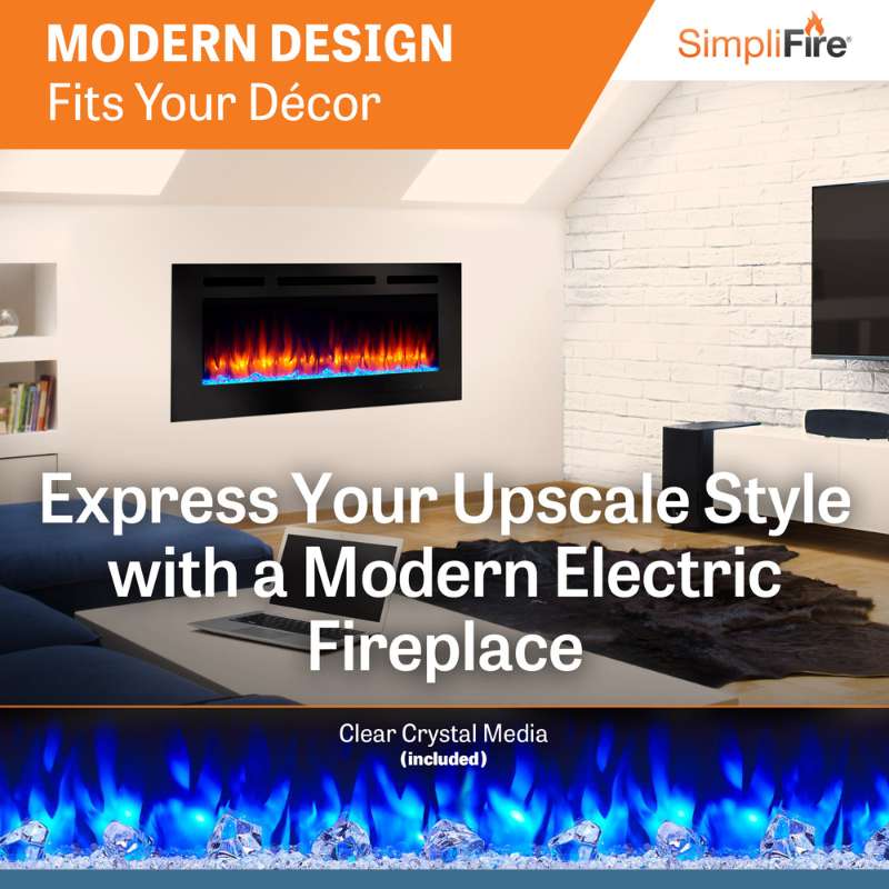 Simplifire Allusion 60" Linear Electric Fireplace | SF-ALL60-BK