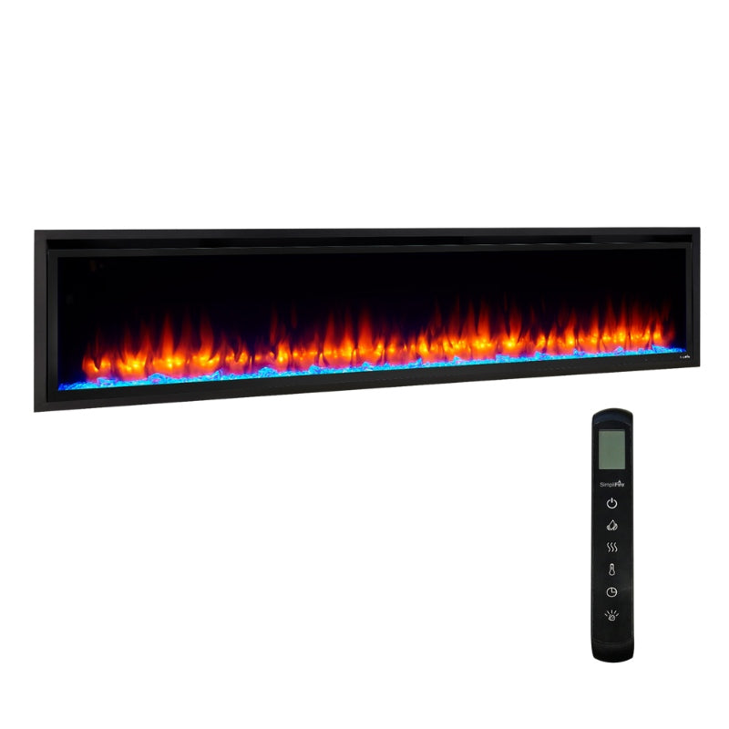 Simplifire Allusion Platinum 72" Linear Electric Fireplace | SF-ALLP72-BK