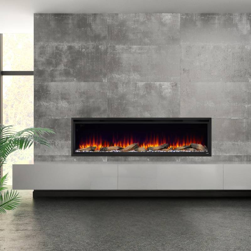 Simplifire Allusion Platinum 72" Linear Electric Fireplace | SF-ALLP72-BK