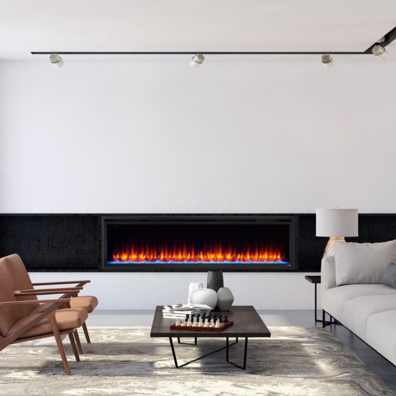 Simplifire Allusion Platinum 72" Linear Electric Fireplace | SF-ALLP72-BK