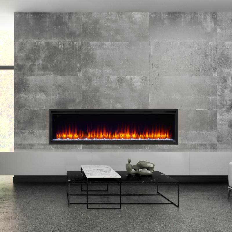 Simplifire Allusion Platinum 72" Linear Electric Fireplace | SF-ALLP72-BK