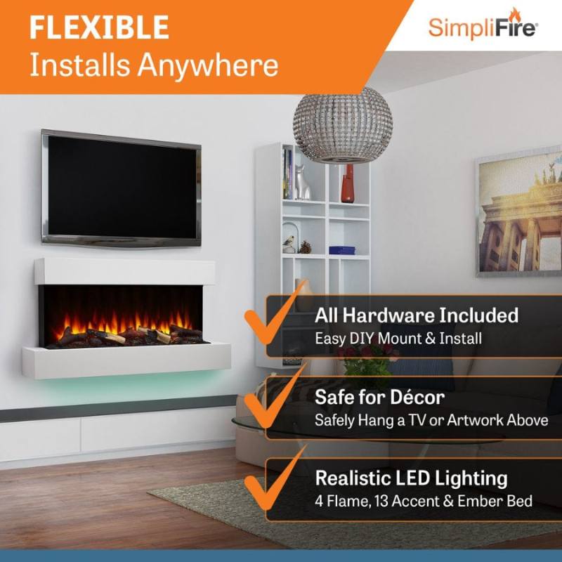Simplifire Format 36" Wall Mount Linear Electric Fireplace | SF-FORMAT36