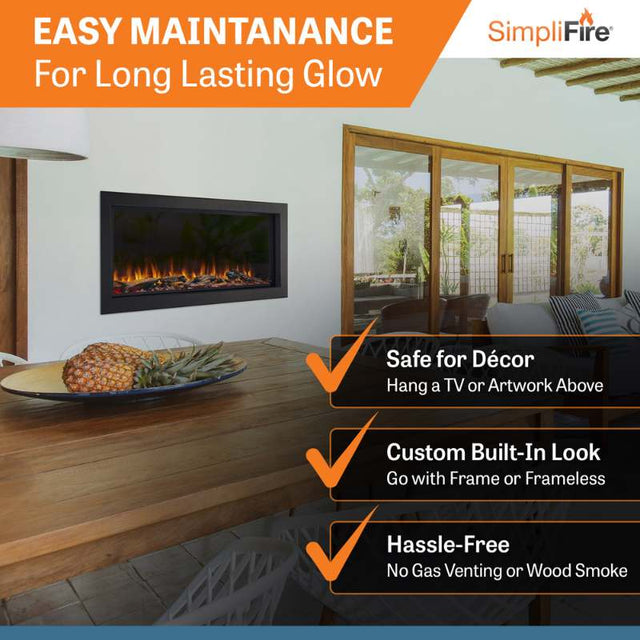 Simplifire Forum 43" Outdoor Linear Electric Fireplace | SF-OD43