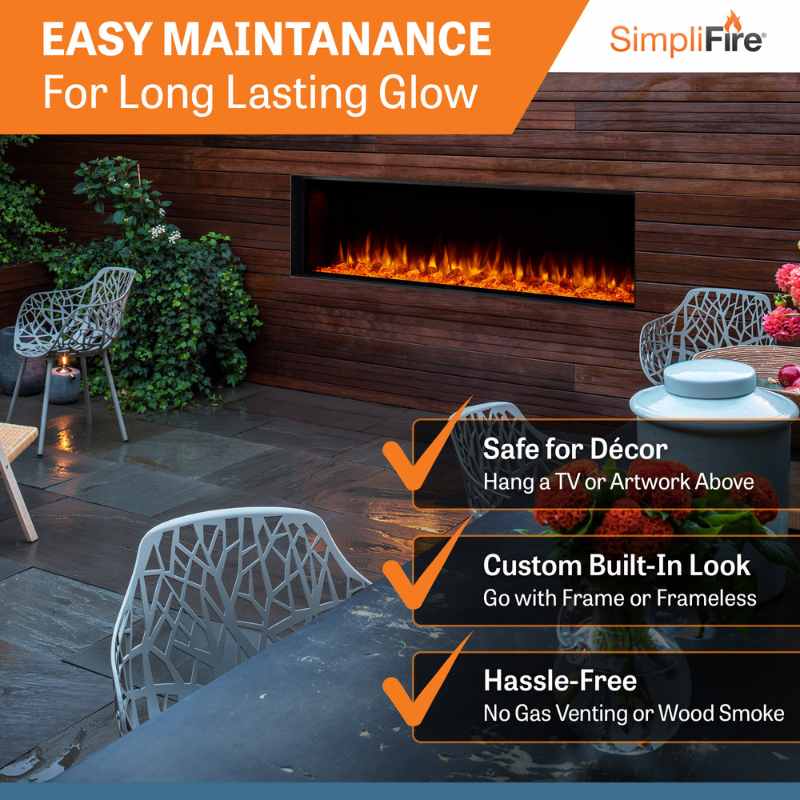 Simplifire Forum 55" Outdoor Linear Electric Fireplace | SF-OD55