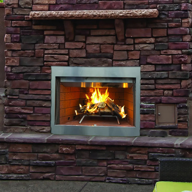 Superior WRE3000 stainless outdoor wood-burning fireplace, image 1