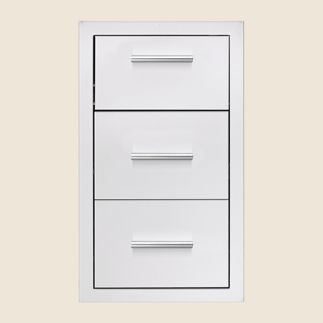 Summerset TDC-17M 17-Inch Masonry 2-Drawer & Paper Towel Holder Combo - closed