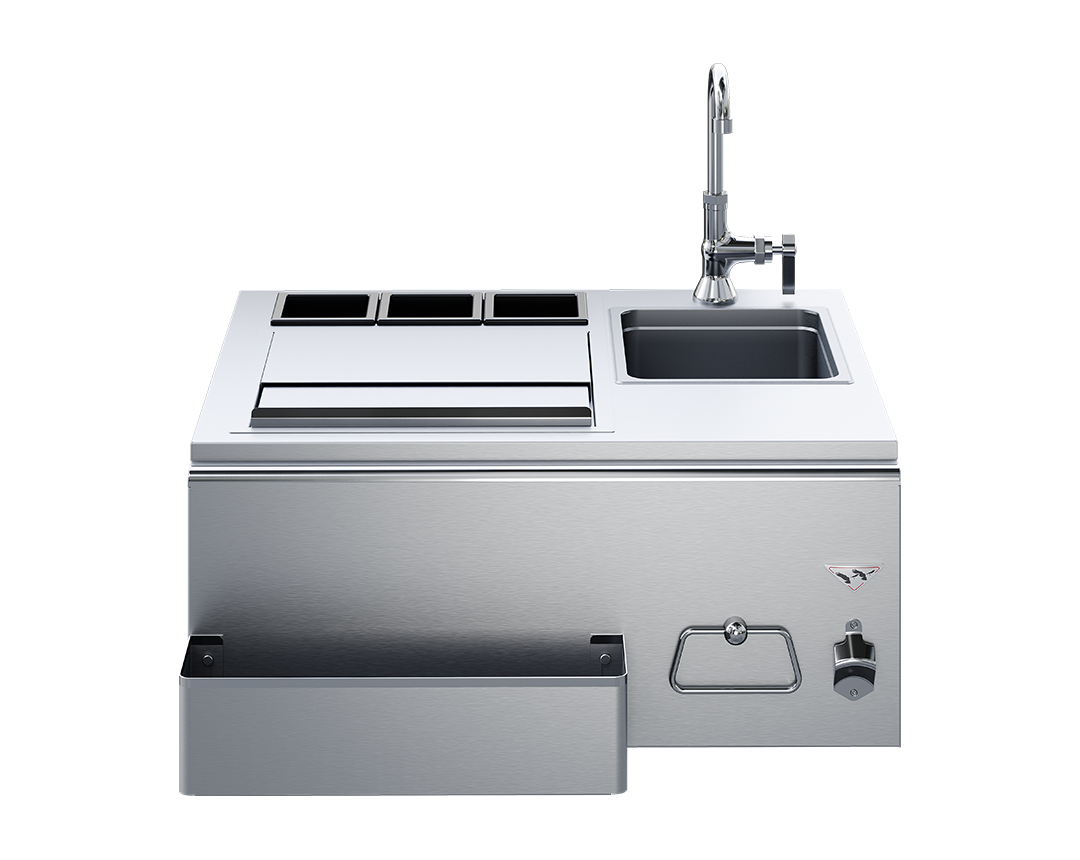 Twin Eagles 30-Inch Built-In Stainless Steel Outdoor Bar With Sink and Ice Bin Cooler