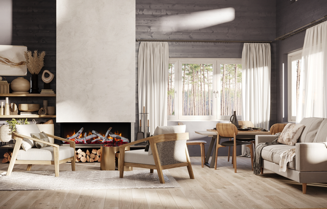 Amantii Tru-View XL Extra Tall Lumina 3-sided electric fireplace