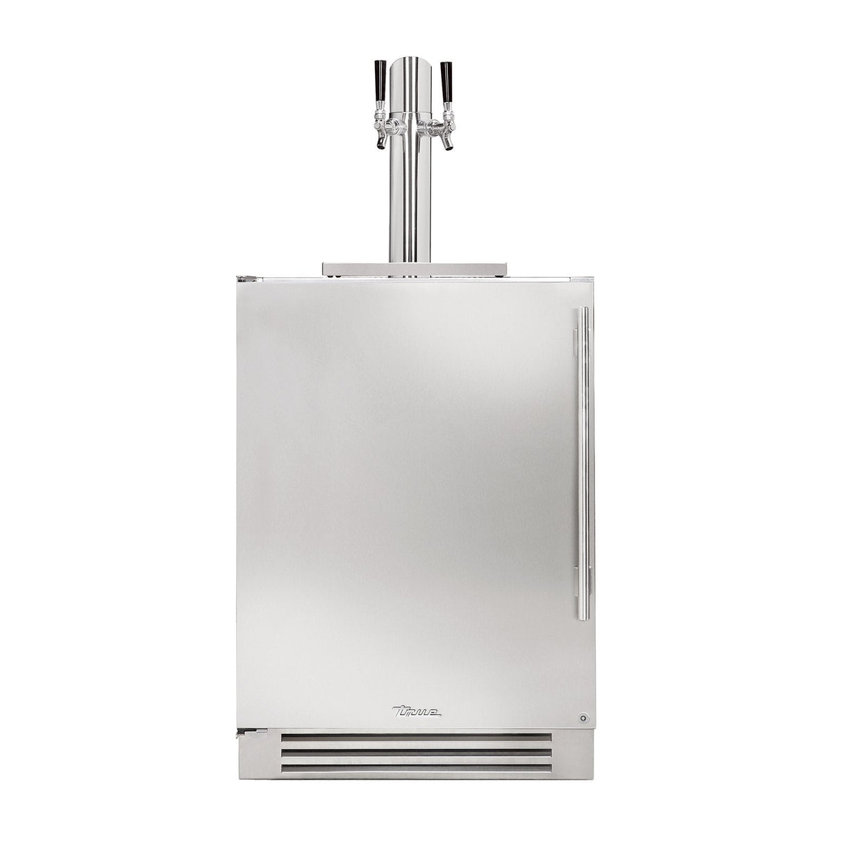 True 24-Inch Dual Tap Kegerator with Stainless Steel Door and Lock (Left Hinge) - TUR-24DD-L-SS-C