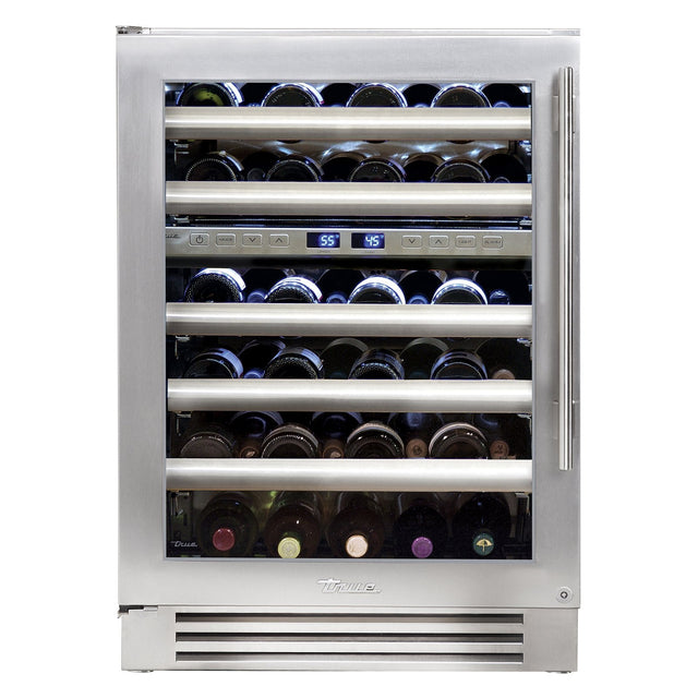 True 24-Inch Undercounter Single Zone Wine Refrigerator with Stainless Steel Glass Door, 5 Pullout Wine Shelves (Left Hinge) - TWC-24-L-SG-C