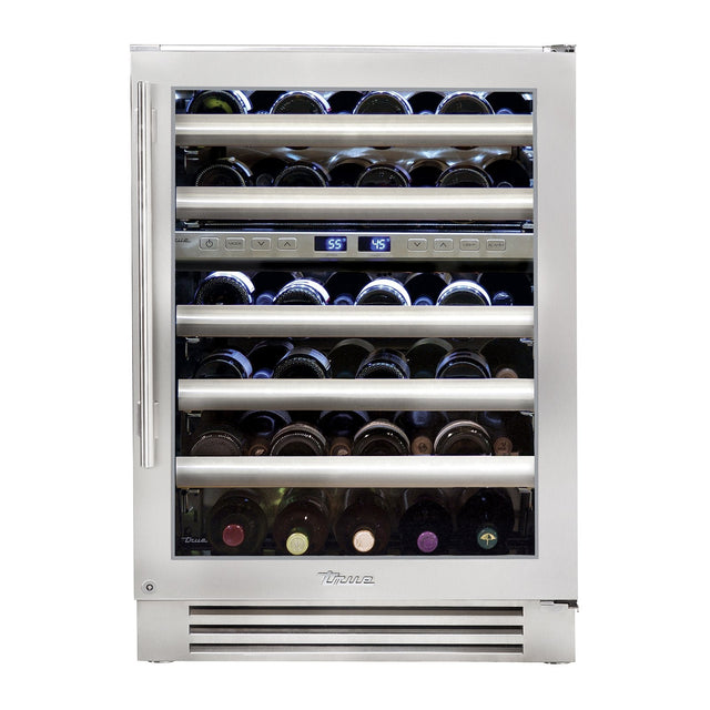 True 24-Inch ADA Height Wine Refrigerator with Stainless Steel Glass Door, 5 Pullout Wine Shelves (Right Hinge) - TUWADA-24-RG-A-S