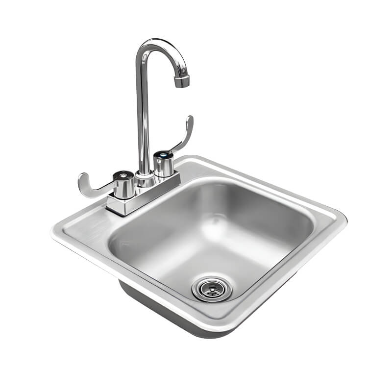 TrueFlame 15-Inch x 15-Inch Drop-in Sink - TF-NK-15D