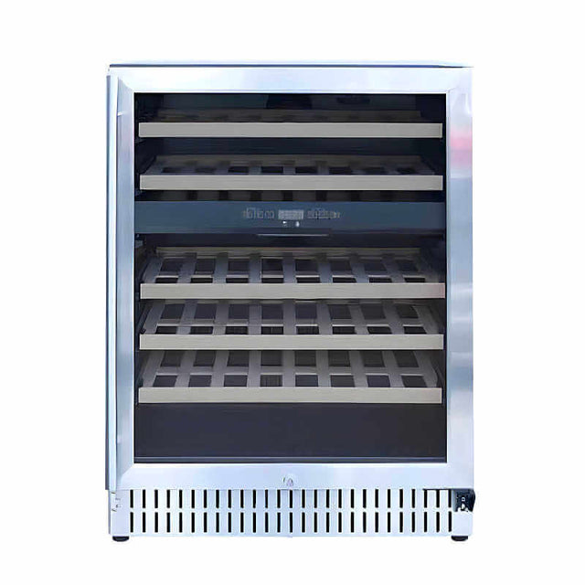 TrueFlame 24 Inch 5.3 Cu. Ft. Outdoor Dual Zone Wine Cooler - AMD-RFR-24WD