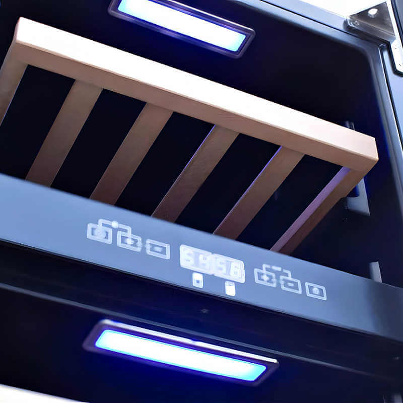 TrueFlame 15 Inch 3.2 Cu. Ft. Outdoor Dual Zone Wine Cooler - AMD-RFR-15WD