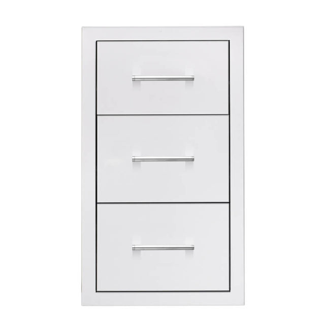 TrueFlame 17-Inch Stainless Steel Flush Mount Triple Drawer - TF-DR3-17