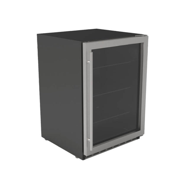TrueFlame 24 Inch 5.1 Cu. Ft. Outdoor Rated Refrigerator With Glass Door