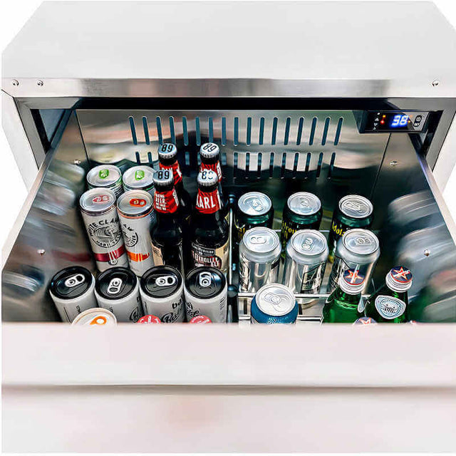 TrueFlame 24-Inch 5.3 Cu. Ft. Outdoor Rated Two Drawer Refrigerator - AMD-RFR-24D-R-A