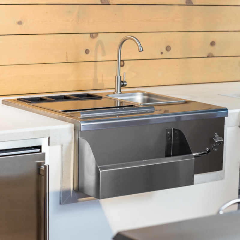 TrueFlame 30 Inch Built-In Beverage and Prep Station - TF-BC-30L