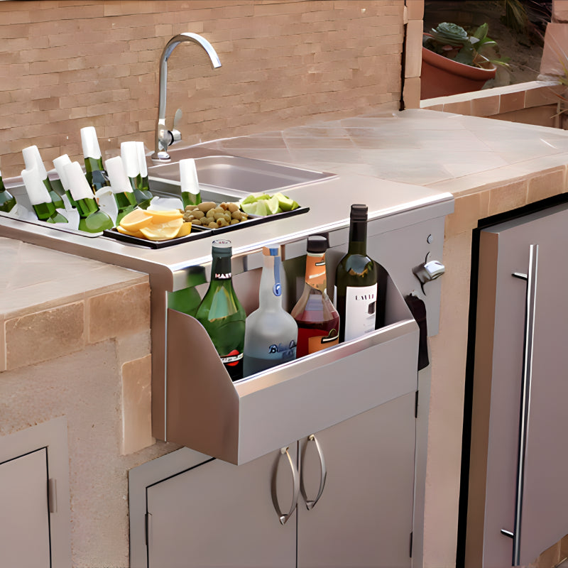 TrueFlame 30 Inch Built-In Beverage and Prep Station - TF-BC-30L