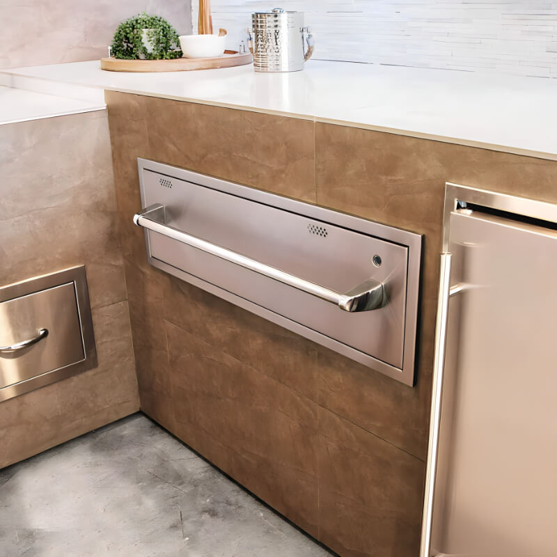 TrueFlame 36-Inch Built-In 120V Electric Outdoor Warming Drawer - TF-WD-36