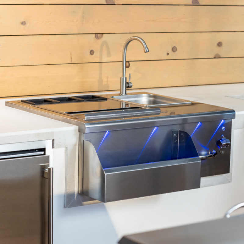 TrueFlame 30 Inch Built-In Beverage and Prep Station - TF-BC-30L