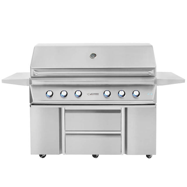 Twin Eagles 54-Inch 4-Burner Gas Grill with Sear Zone & Rotisserie On Deluxe Cart