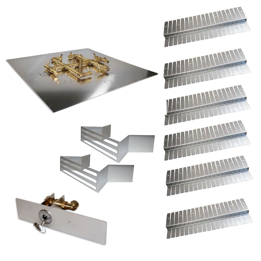 Warming Trends UPKBS Brandon Specialty Paver Kit with Crossfire Brass Burner and Square Aluminum Plate