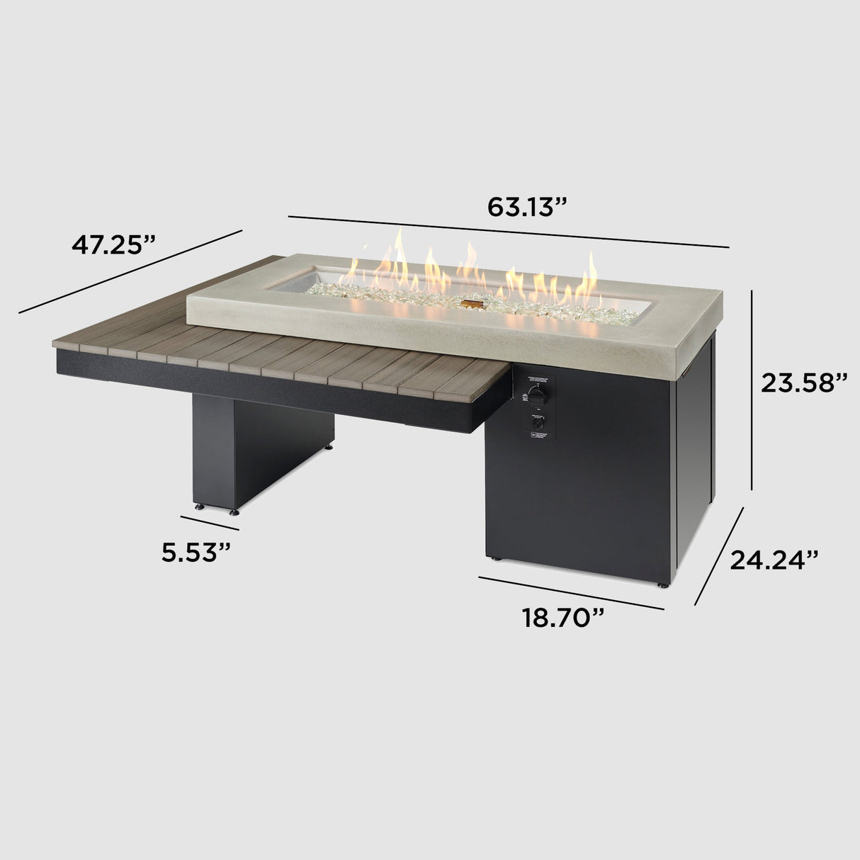 The Outdoor GreatRoom Uptown Linear Gas Fire Pit Table