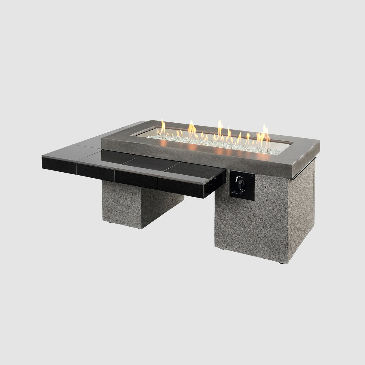 The Outdoor GreatRoom Uptown Black Linear Fire Pit Table