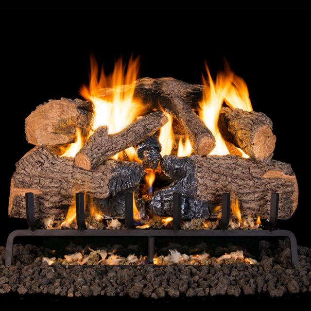 Real Fyre Charred Angel Split Oak Gas Log Set with 3-Tiered G31 Burner System