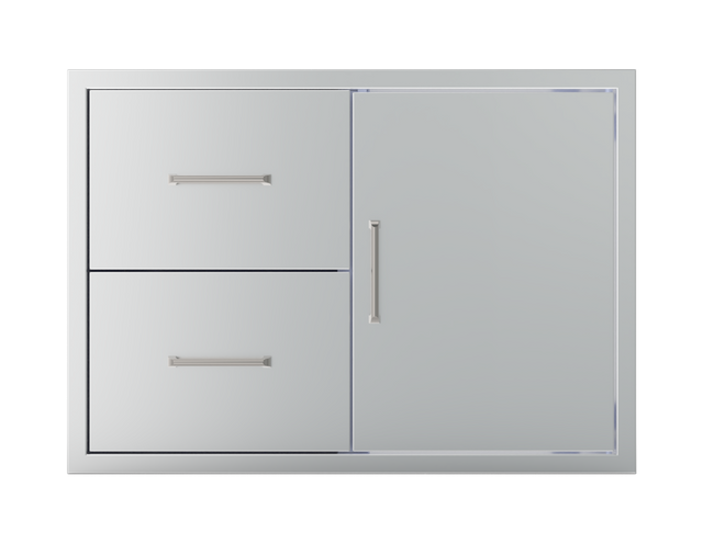 Wildfire Ranch 30 x 21 Door and Double Drawer Combo - stainless steel