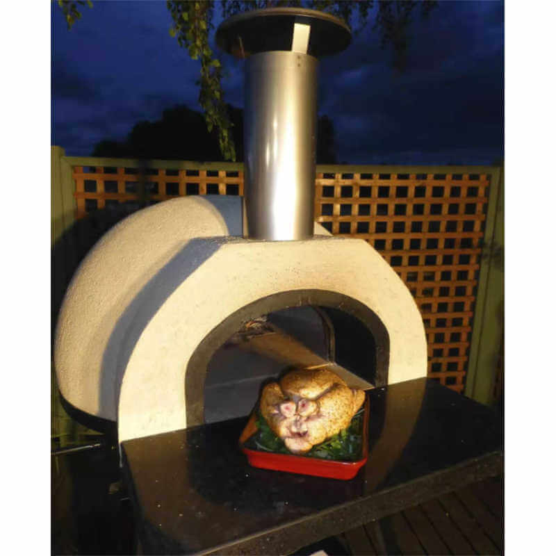 WPPO DIY Wood Fired Oven with SS Flue, Black Door WDIY-AD70