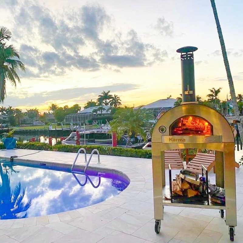 WPPO Karma 42 Inch Wood Fired Pizza Oven w/ Cart