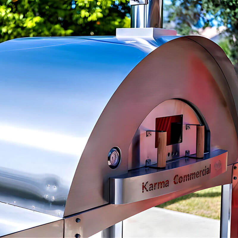WPPO Karma 55 Inch Commercial Stainless Steel Wood Fired Pizza Oven - WKK-04COM-2