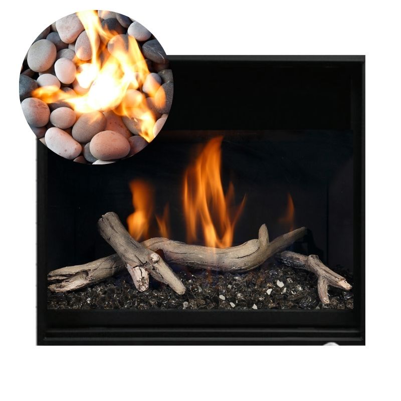 Media Options for Kingsman ZCV34 Direct Vent Gas Fireplace