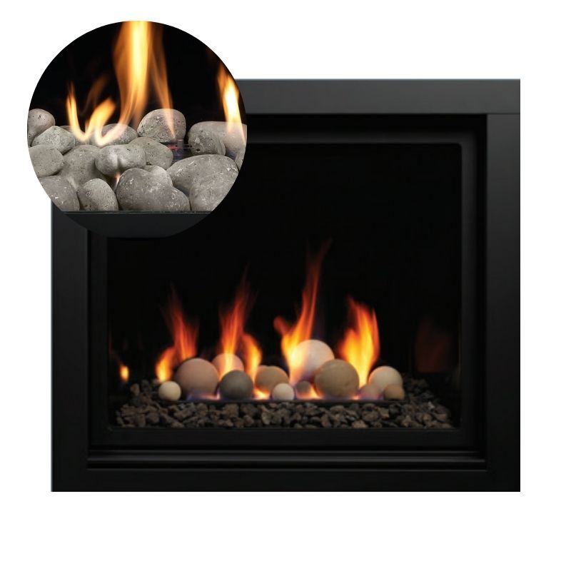 Media Options for Kingsman ZCV34 Direct Vent Gas Fireplace