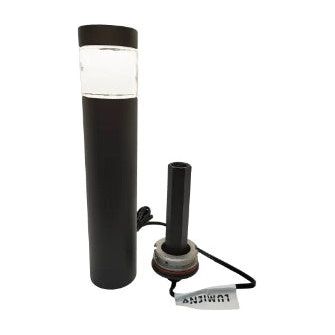 Lumien Black Aluminum Flat Top Bollard, Modular (Micro Module Not Included)