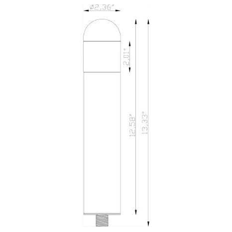 Lumien A2A2-BK Area, Modular, Aluminum - Black, Rounded Top Bollard (M4A1 Module Not Included), 10-15V