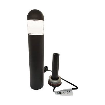 Lumien A2A2-BK Area, Modular, Aluminum - Black, Rounded Top Bollard (M4A1 Module Not Included), 10-15V
