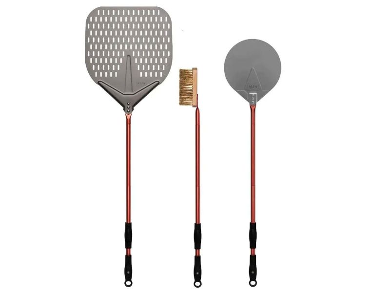 Alfa 36-Inch 3-Piece Pizza Peel Set - Red