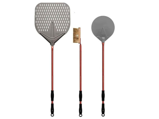 Alfa 36-Inch 3-Piece Pizza Peel Set - Red