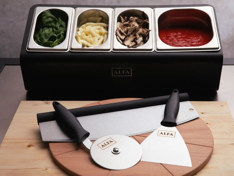 Alfa Forni Topping Station 4 Trays With Lids