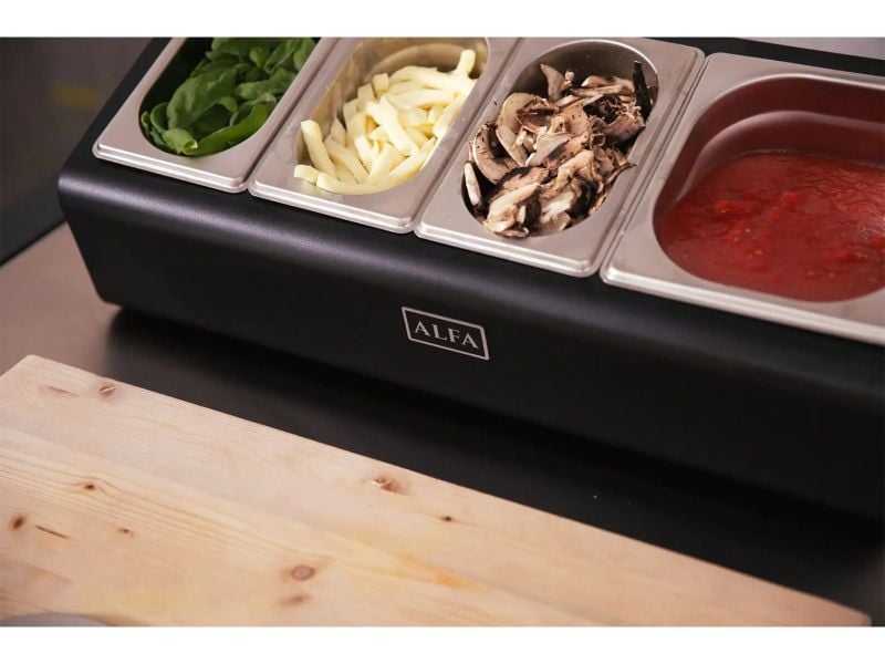 Alfa Forni Topping Station 4 Trays With Lids